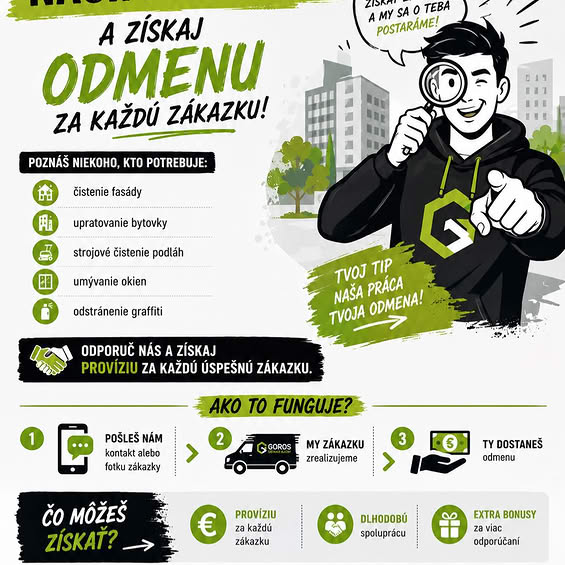GOROS – odporučte naše služby a získajte odmenu, informačný leták